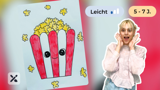 Wir malen ein lustiges Popcorn