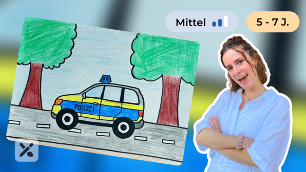 Wir malen ein Polizeiauto (Teil 1)