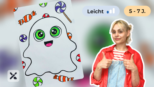 Wir malen ein kleines Gespenst