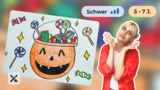 Wir malen einen Korb mit Halloween-Süßigkeiten