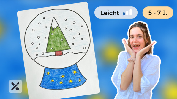 Wir malen eine Schneekugel