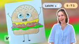 Wir malen einen lustigen Burger