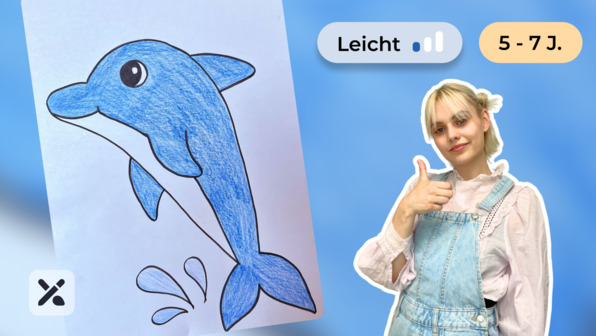 Wir malen einen süßen Delphin