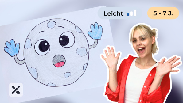 Wir malen einen erschrockenen Mond