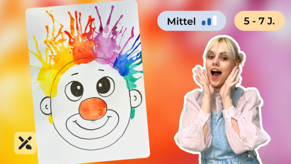 Wir malen einen lustigen Clown